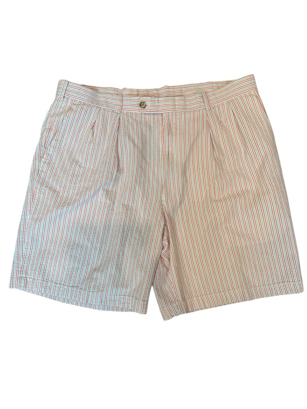 NwT Peter Millar Vintage Men’s Seersucker Shorts Pink Blue Striped Golfwear 38